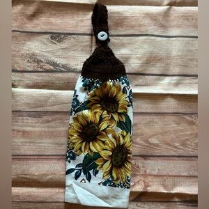 Sunflower theme crochet top decorative kitchen towel handmade